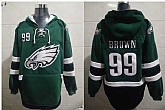 Eagles 99 Jerome Brown Green All Stitched Hooded Sweatshirt,baseball caps,new era cap wholesale,wholesale hats